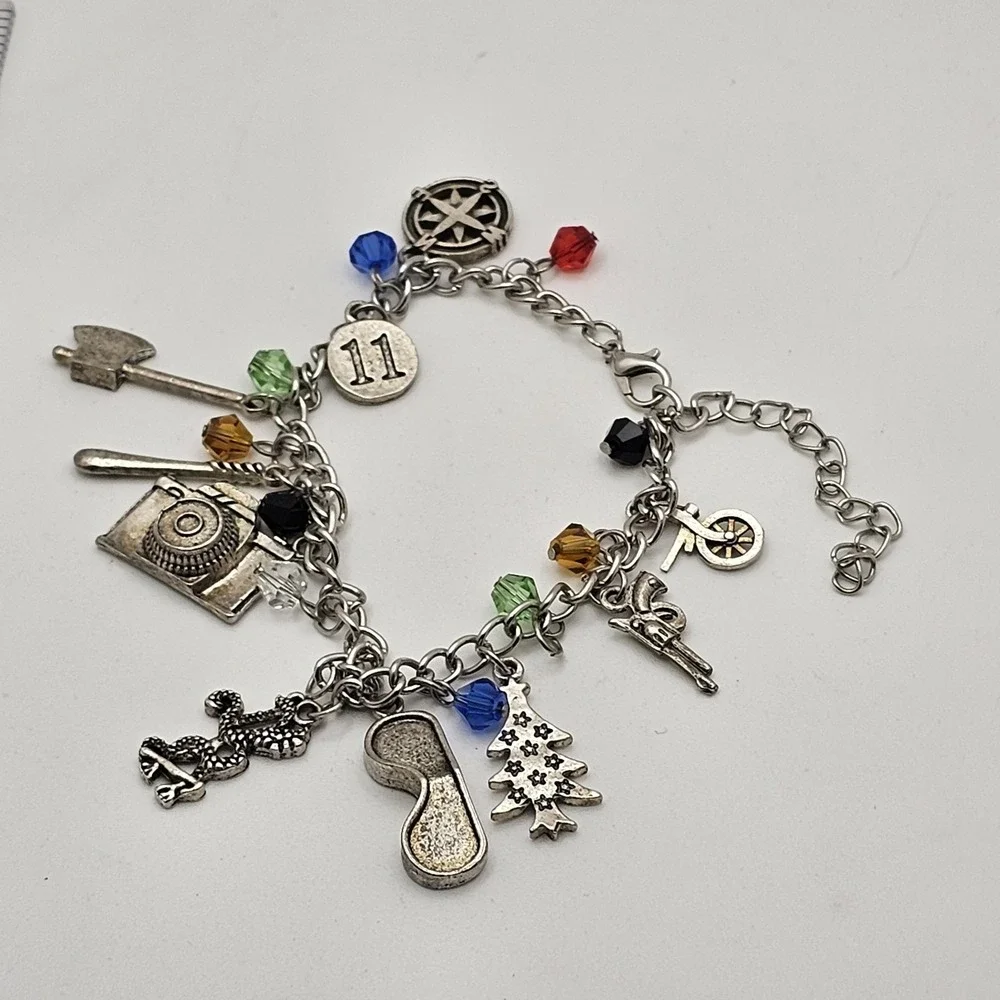 Stranger Things TV Series 10 Themed Charms Charm Bracelet Silver Tone